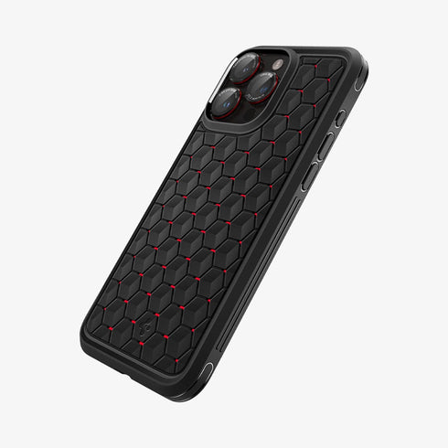 AGL07163 - iPhone 15 Pro / 15 Pro Max Optik Pro Lens Protector in natural titanium showing the device